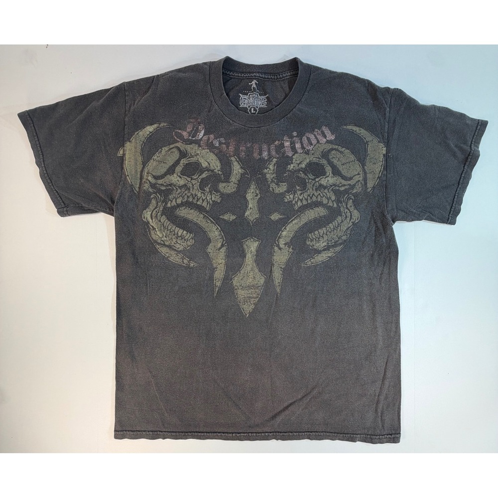 MMA Elite Chuck Liddell Destruction Skull Graphic T-Shirt Black Large